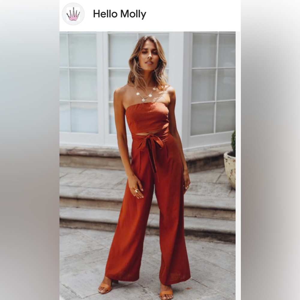 Hello Molly- Pop Records Jumpsuit Rust